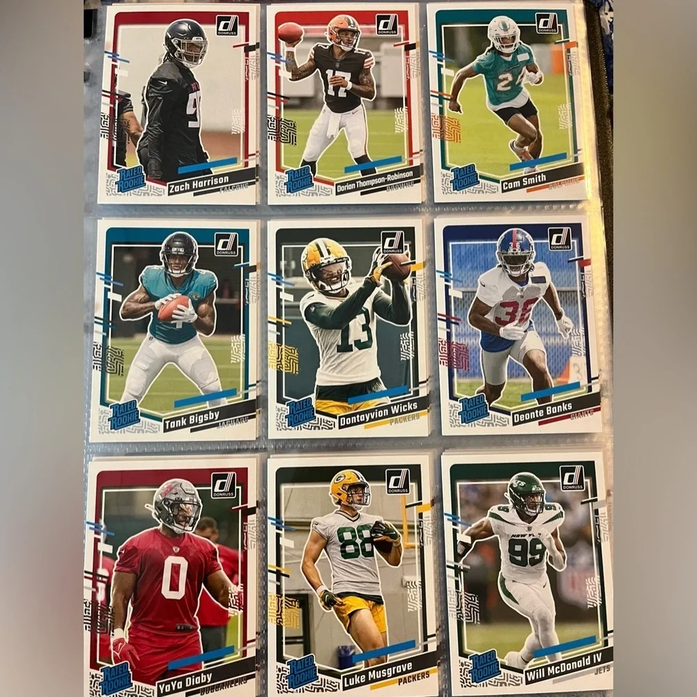 ⭐️ 🏈 2023 Rookie Cards Panini Donruss Football Cards -Over 95 Rated Rookies #B2
